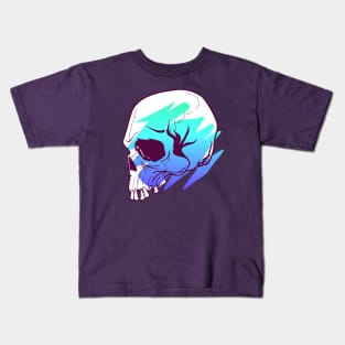 Skull Swash Ice Blue Gradient Kids T-Shirt